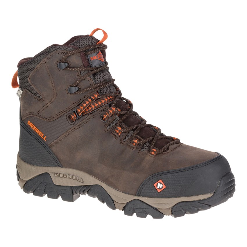 Bottes de Securite Merrell Phaserbound Mid Waterproof Comp Toe Chocolat Homme | W.R.HTFO